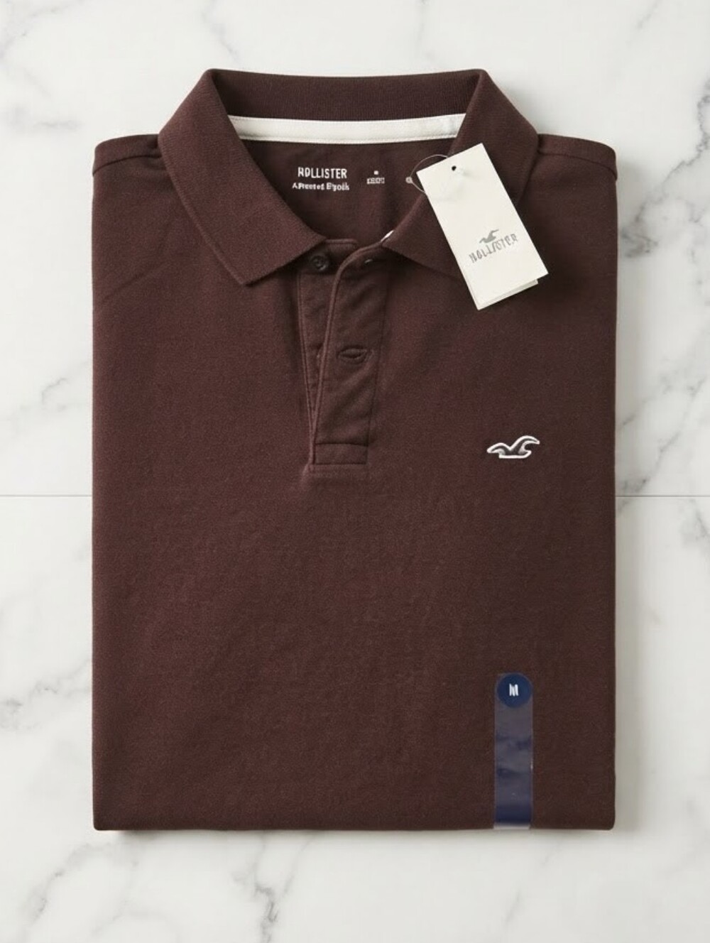NWT Hollister Icon Advanced Stretch Polo Shirt – Brown, Size Medium